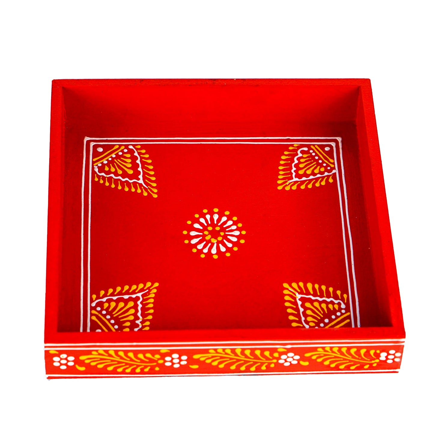 Revolving Dryfruit Art Decorative Serving Tray - Multicolour