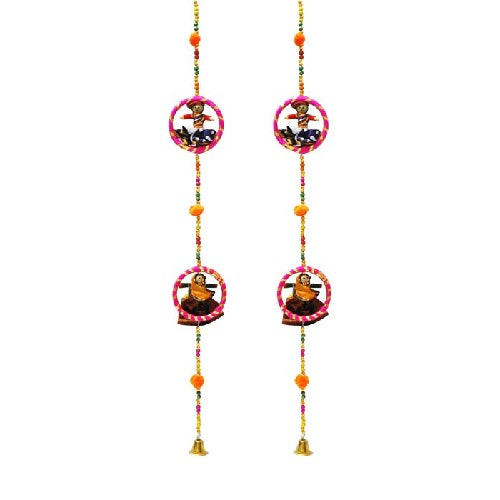 Wooden Puppets With Rings Hanging Door set of 2 pc