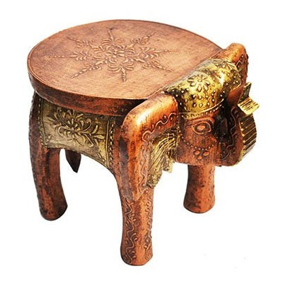 Wooden Elephant Stool Side Table For Gifts