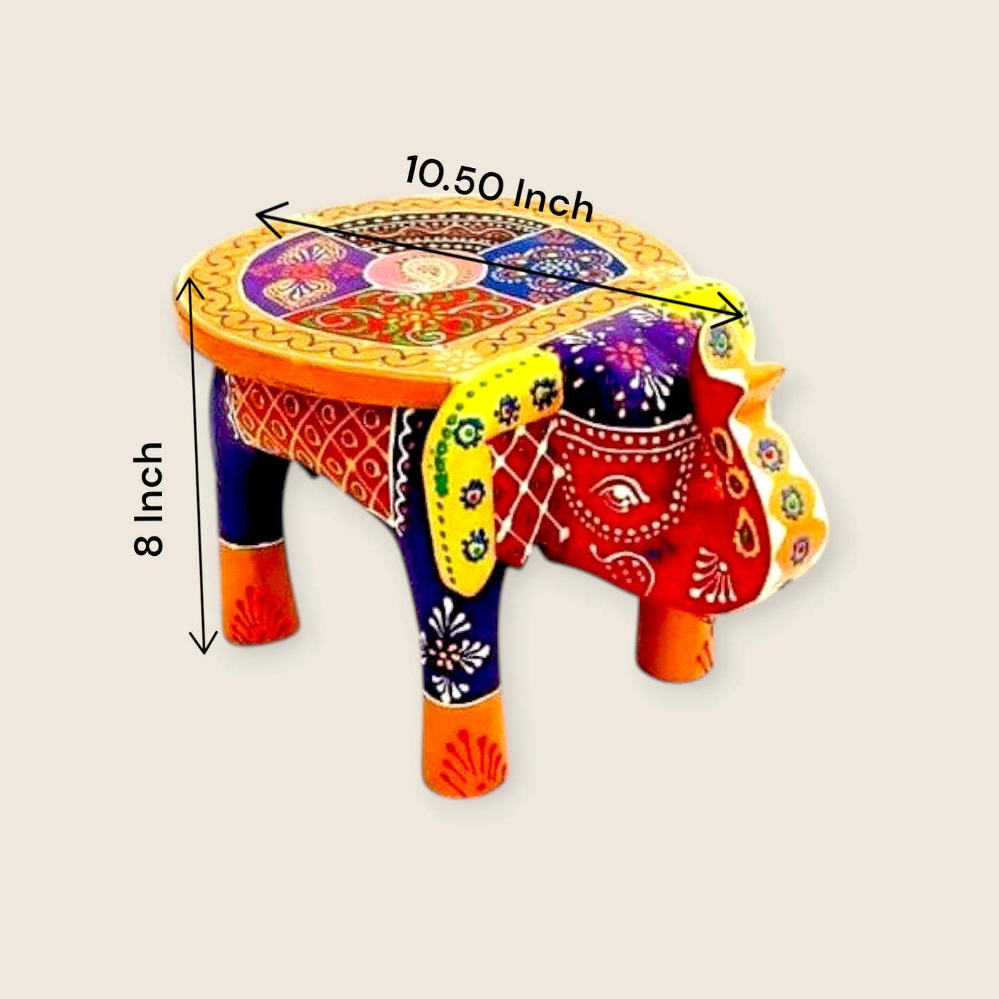 Wooden Elephant Stool Side Table For Gifts