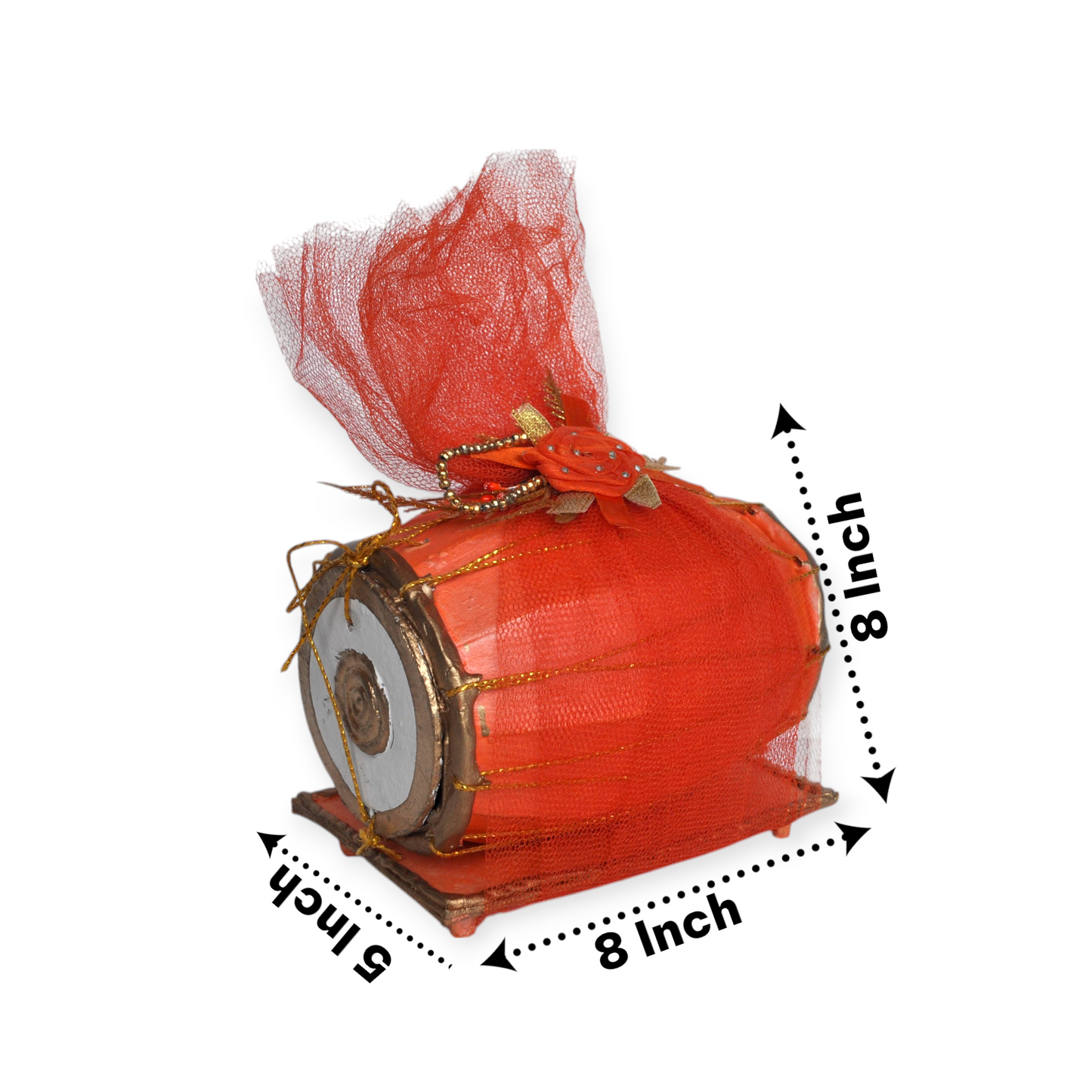 Wishes Dholak Storage Box-Orange