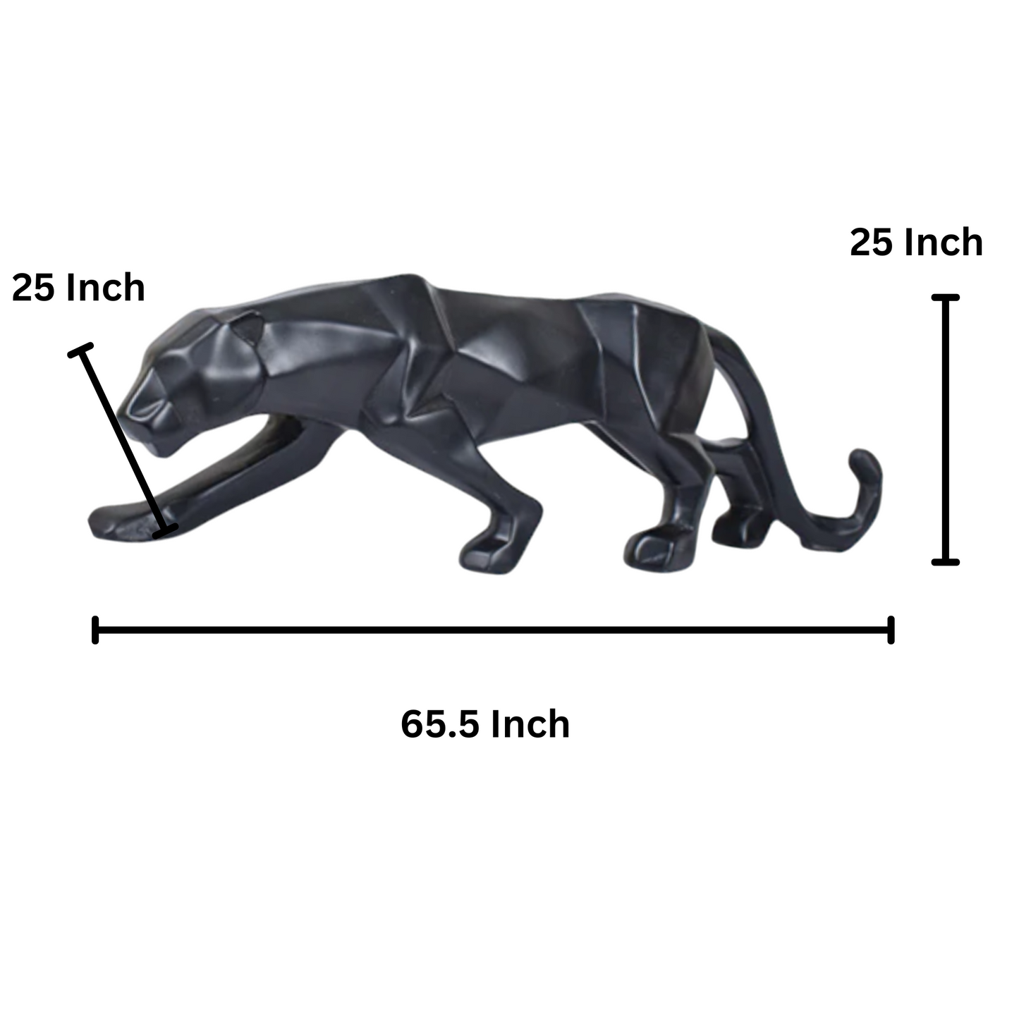 Powerful Polyresin Black Panther Statue