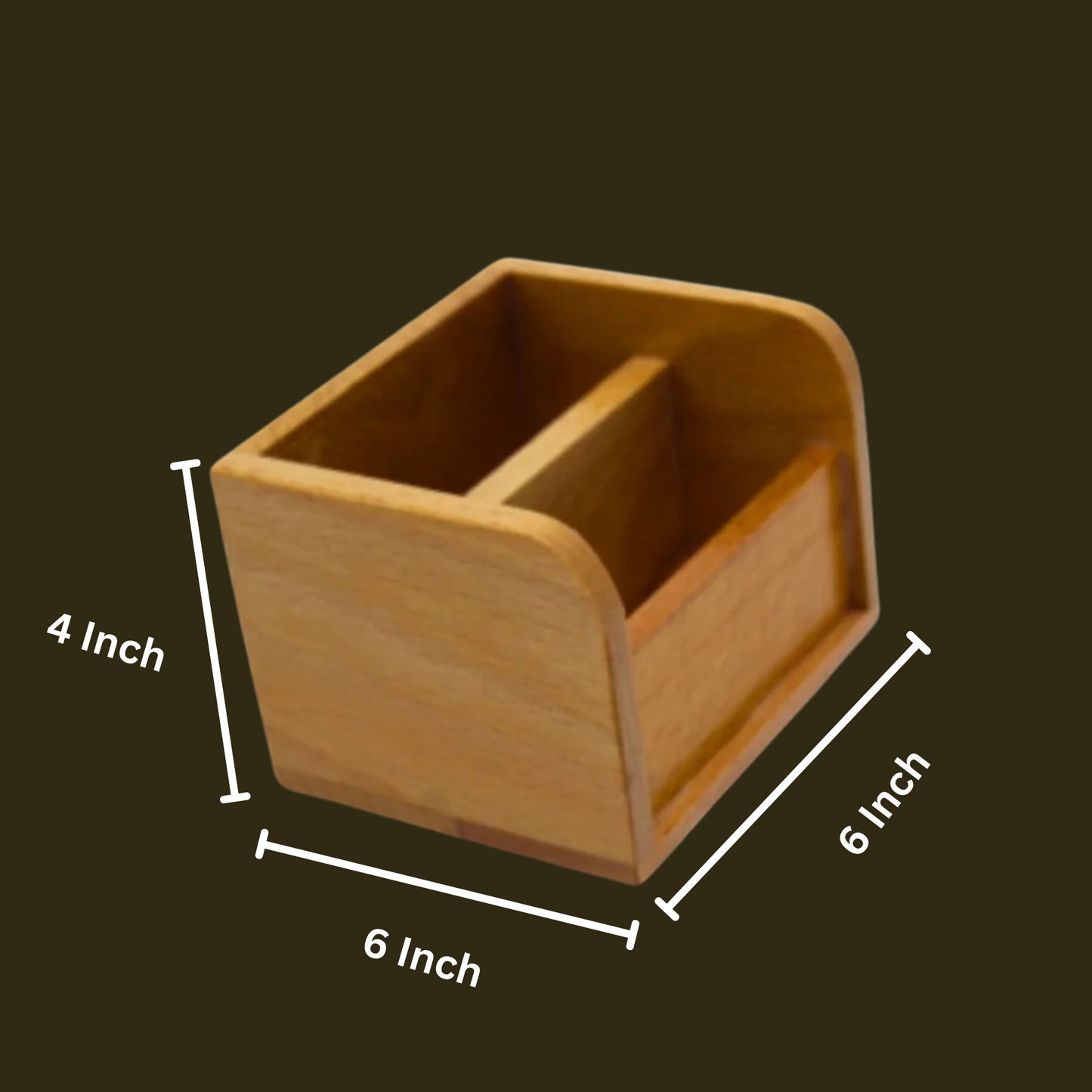 Wooden Desk Pen Holder Campartmen Set of 50