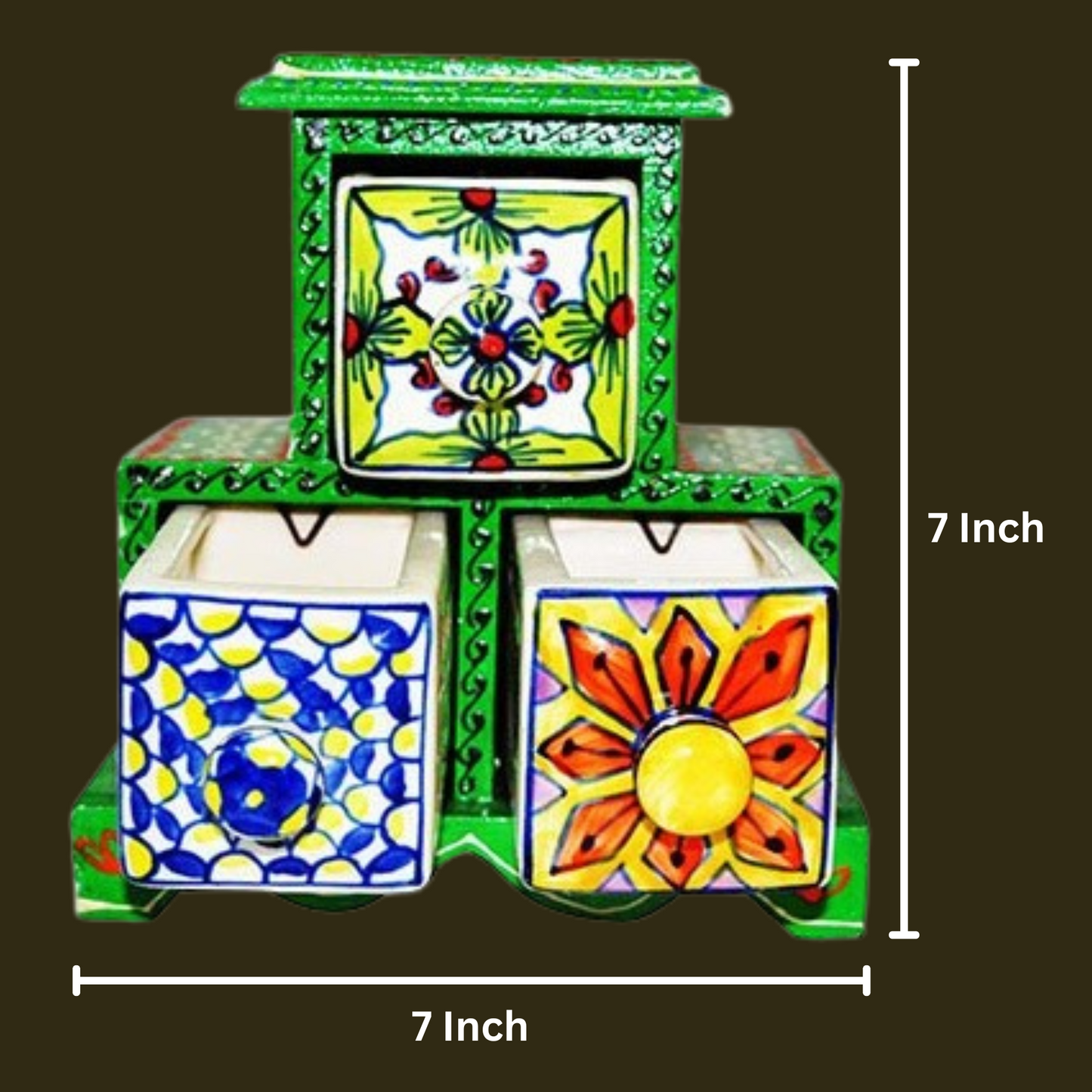 Wooden Drawer Dryfruits Box -7 Inch