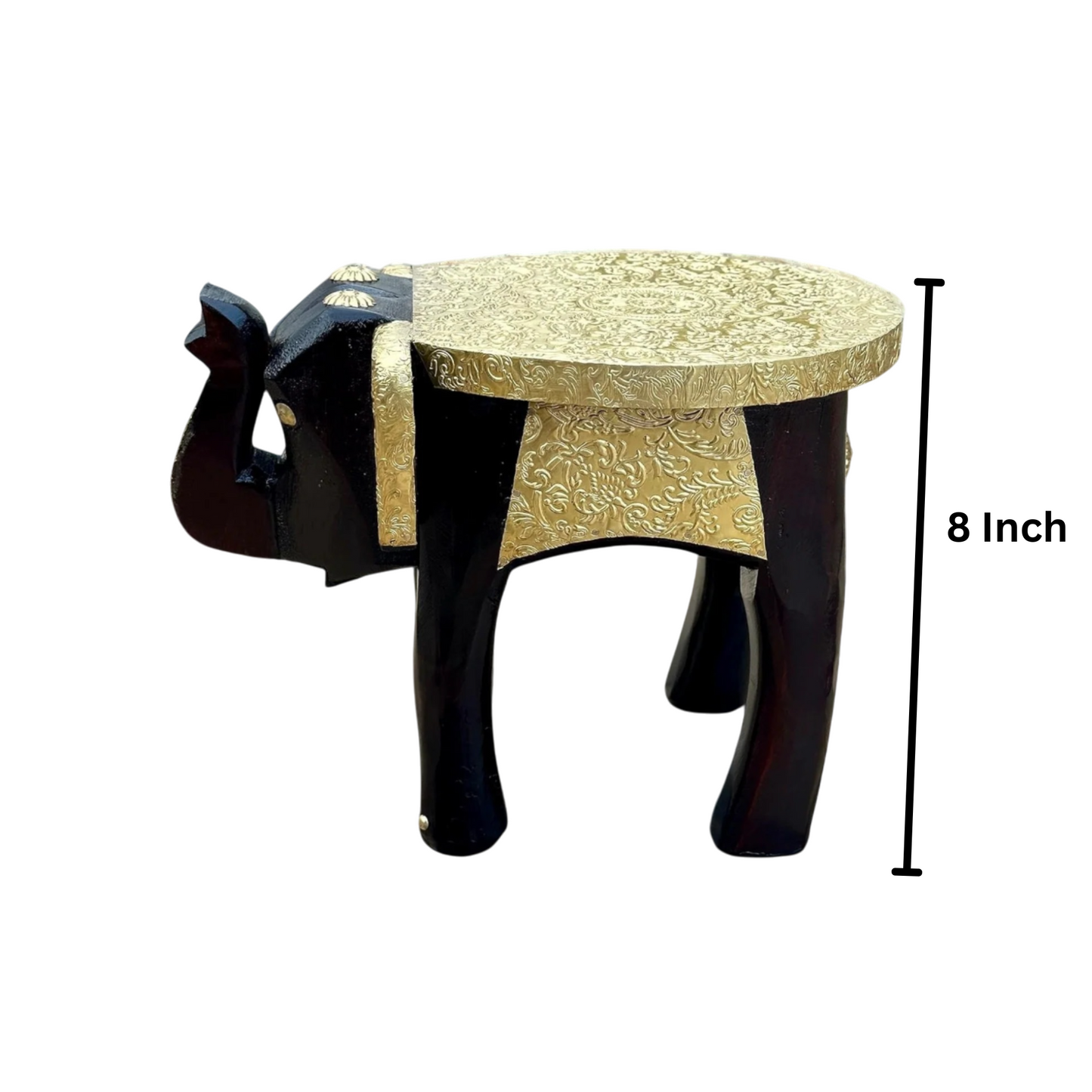 Wooden copper fitted Elephant Stool Side Table For Gift