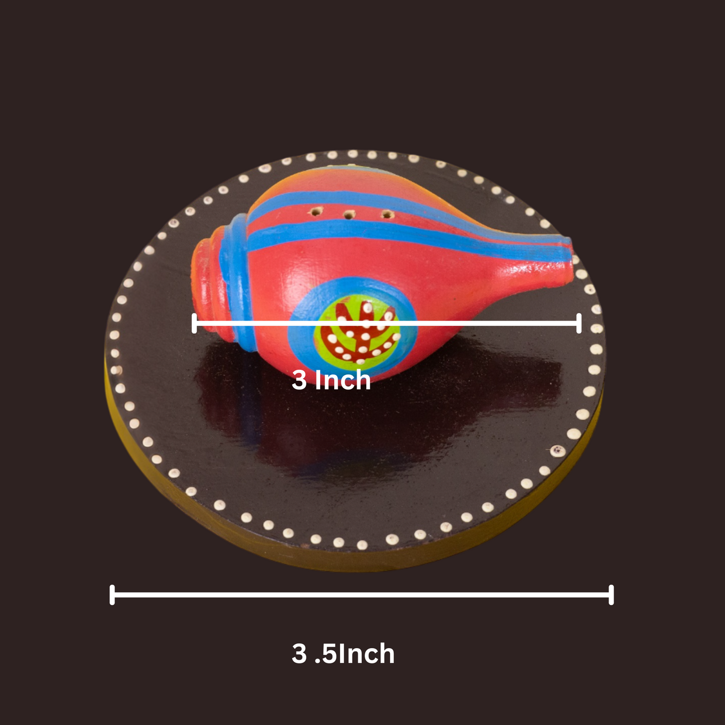 Wooden Shankh Shaped Terracotta Baner sticks / agarbatti stand set of two