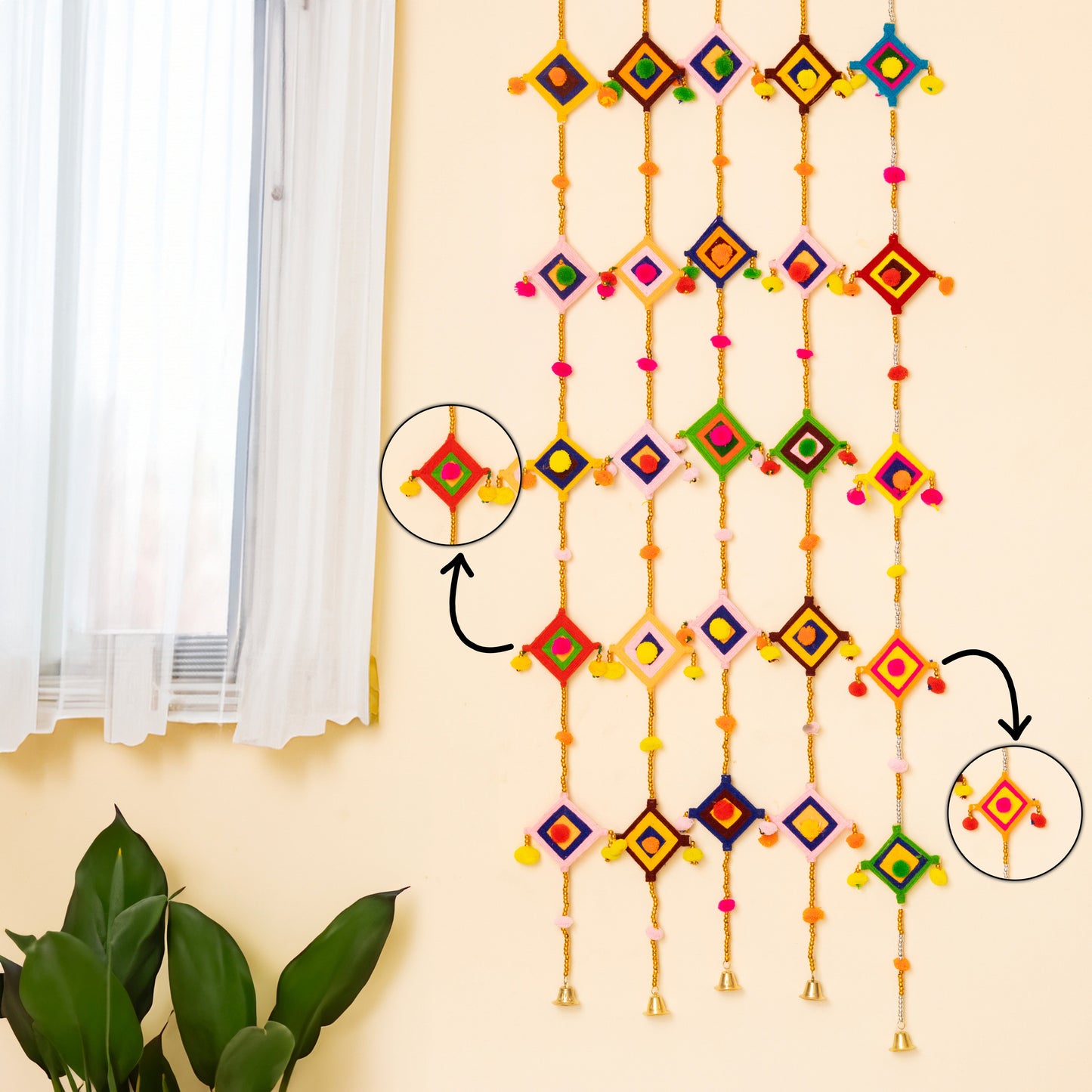 Kite Wall Colorful Hangings Decor set of 10 Pc