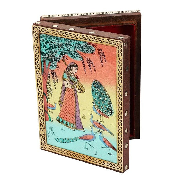 Wooden Jewellery Box With Gemstone Painting 4x5