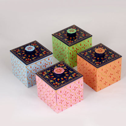 Wooden Dry Fruit Cart Shape With 4 Box