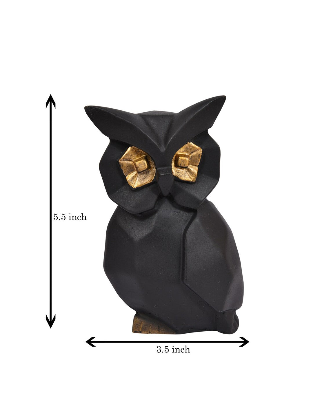 Attractive Owl Polyresin Showpiece Set Of 2 - Black