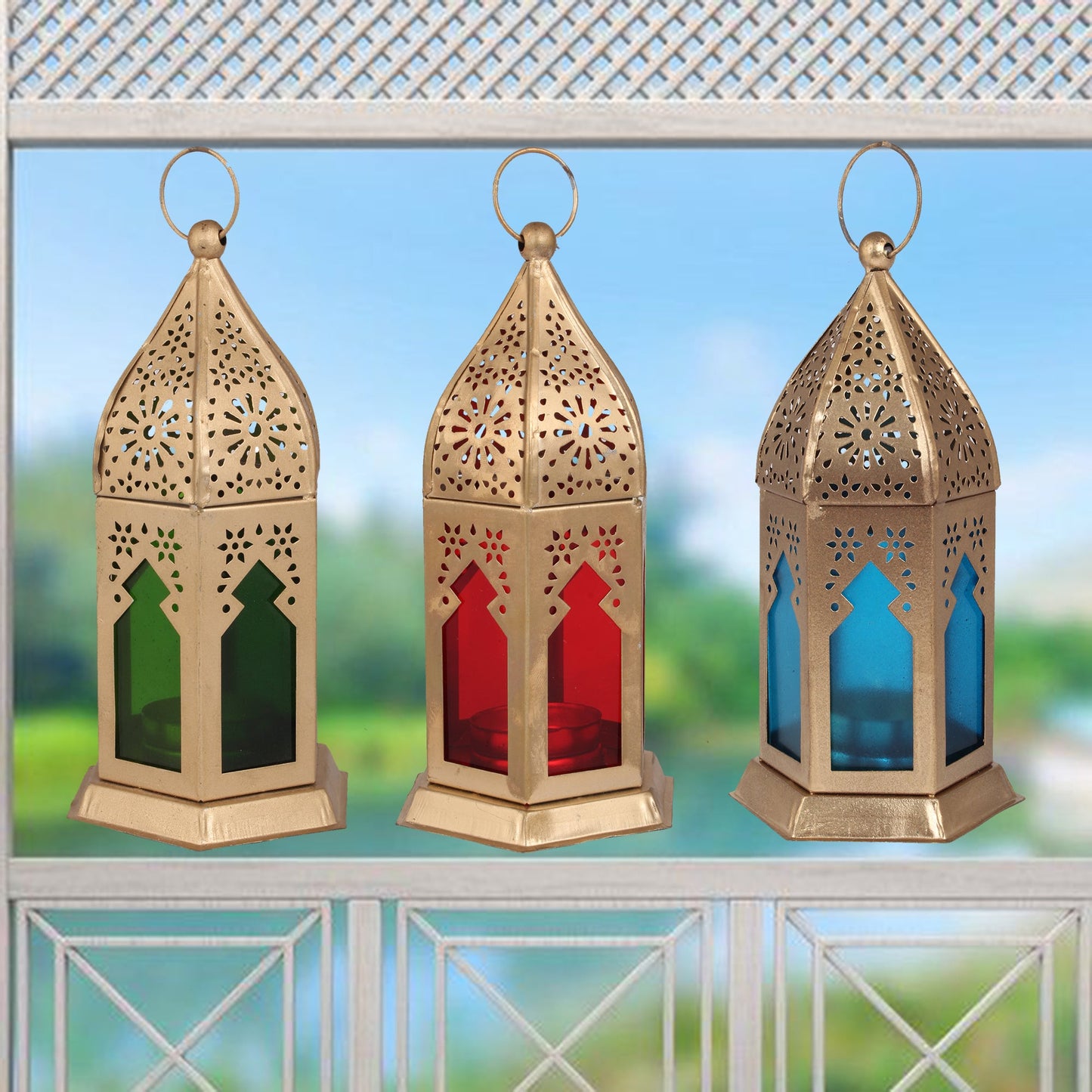 Marakan Lamp Tealight Candle Set of 3 Pcs - 6 Inch