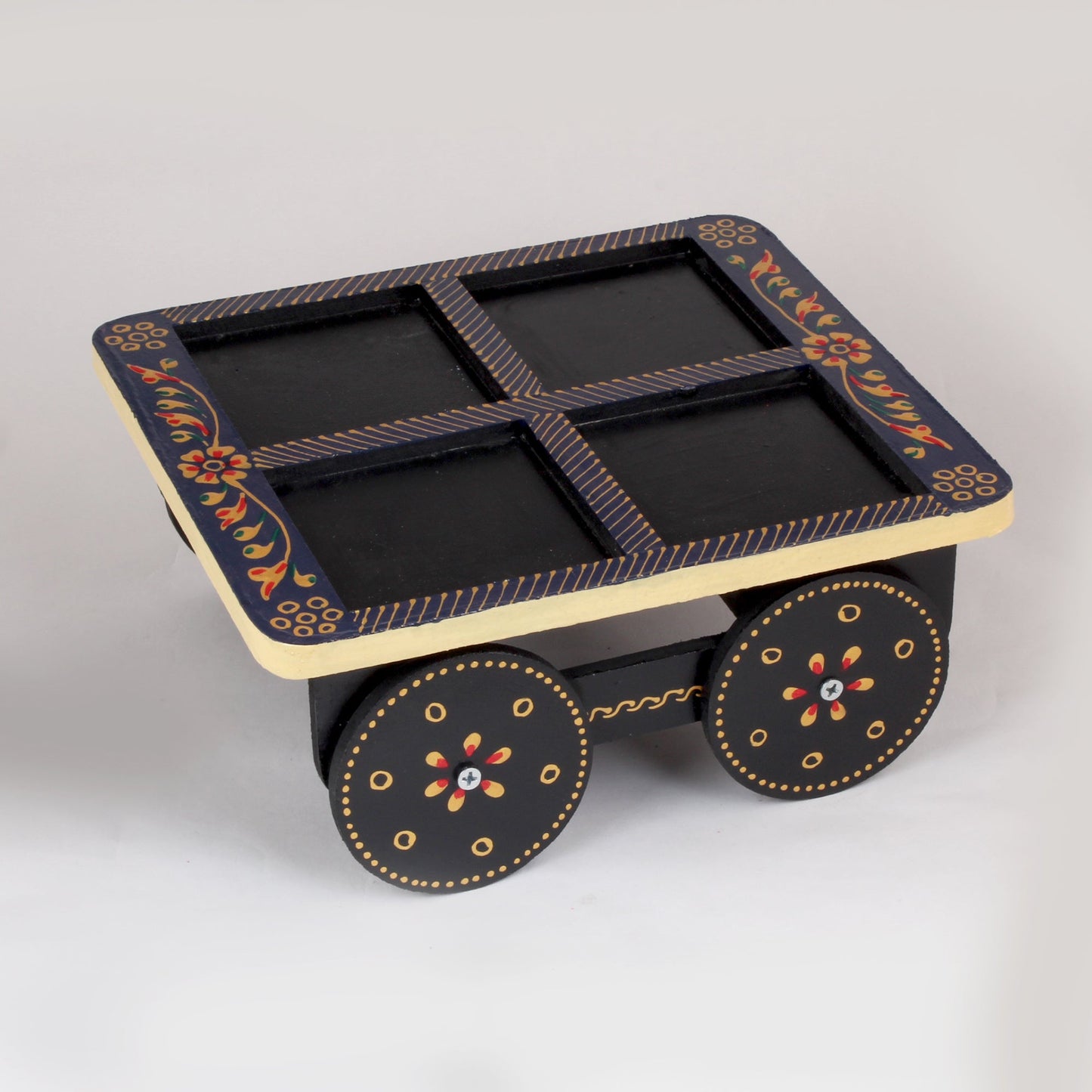 Wooden Dry Fruit Cart Shape With 4 Box