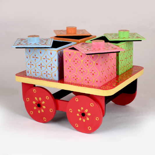 Dry Fruit Cart Shape With Trolley Cart