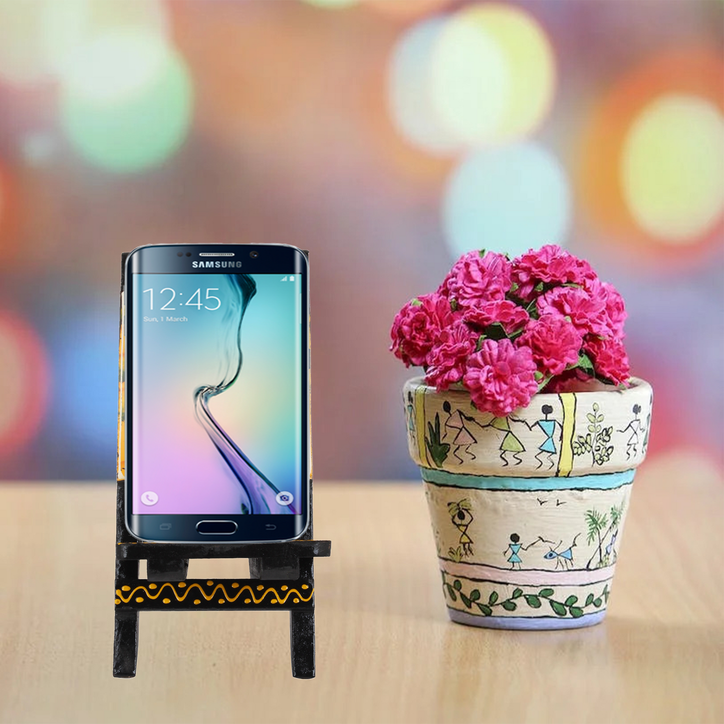 Wooden Phone Stand Chair Small Mini Card Holder