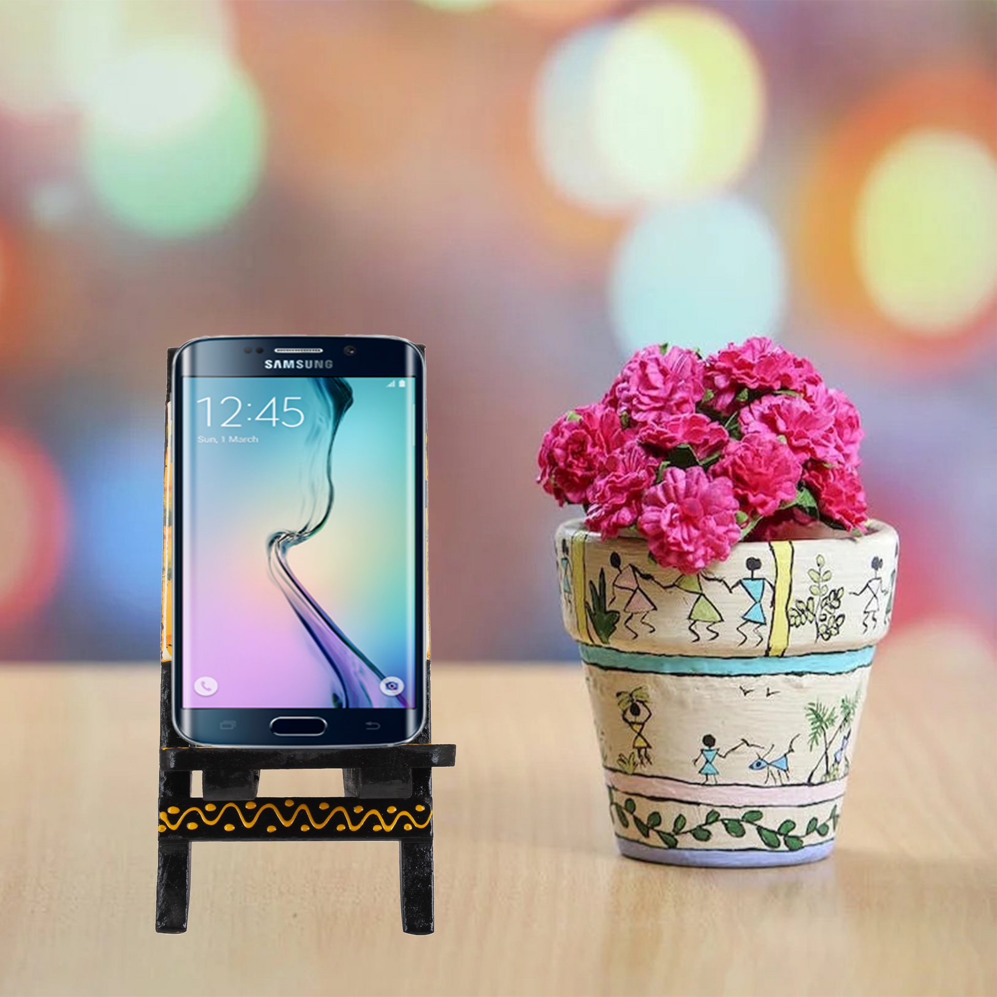 Wooden Phone Stand Chair Small Mini Card Holder