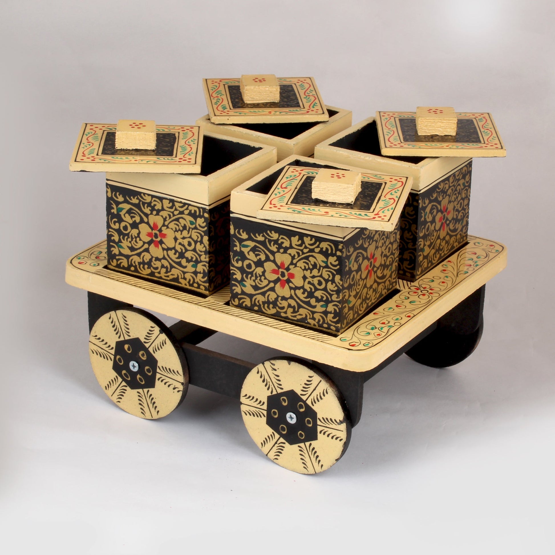 Dry Fruit Cart Shape With Trolley Cart