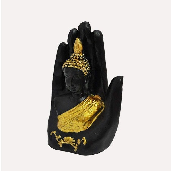 Buddha Idol Palm Polyresin Statue Showpiece For 5 Inch