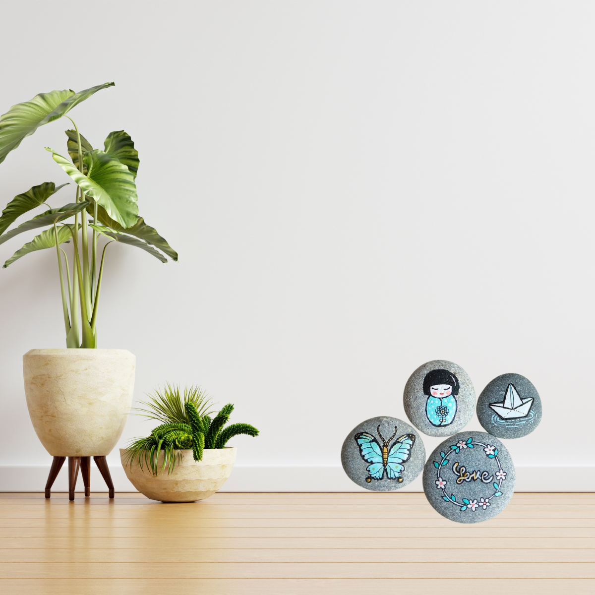 Beautiful Painting Stones Showpiece