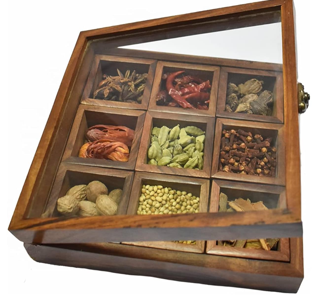 Wooden Table Top Spice Box