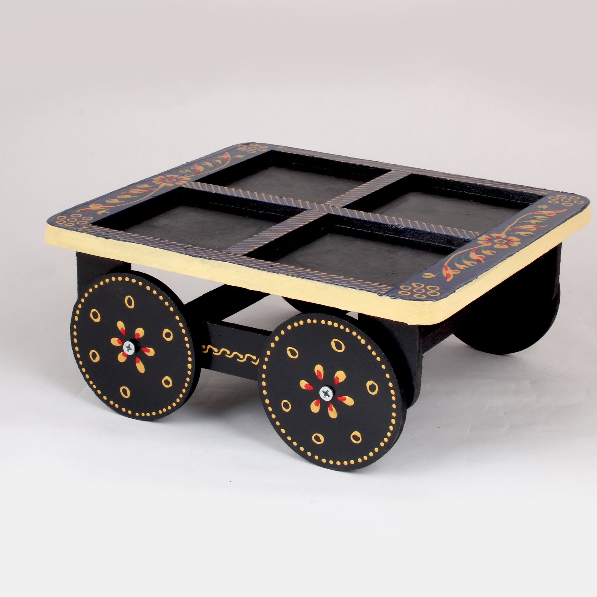 Wooden Dry Fruit Cart Shape With 4 Box