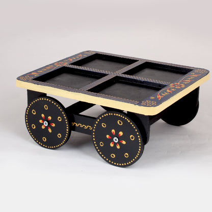 Wooden Dry Fruit Cart Shape With 4 Box