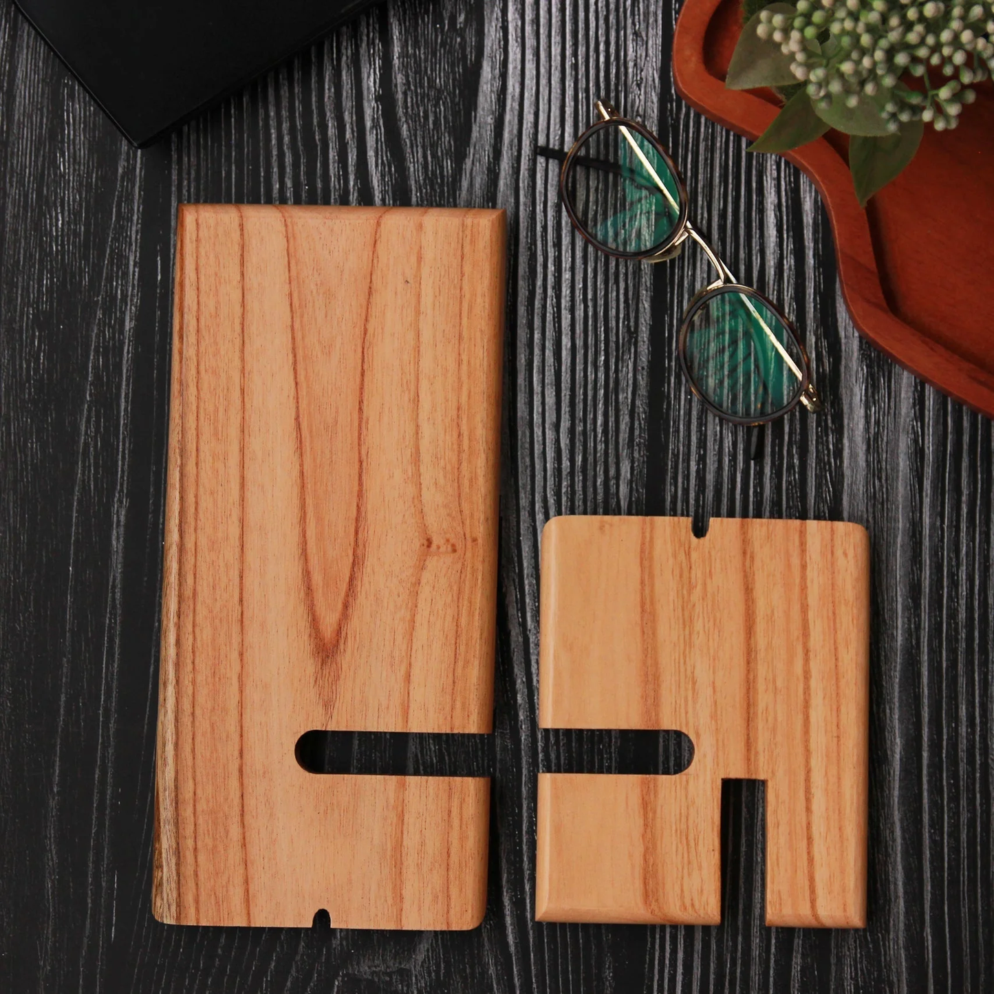 Wooden Mobile Stand With Charging Point