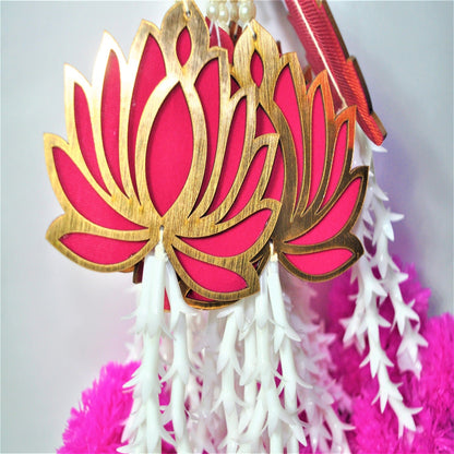 Lotus Hanging Garlands White Plastic Home Decoration Set Of 8 Pcs