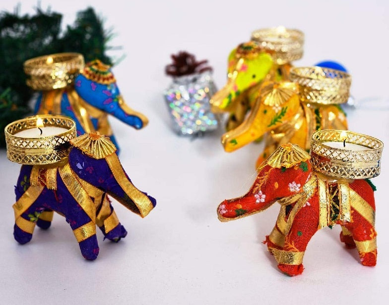 Elephant Tea Light Candle Holder Decor