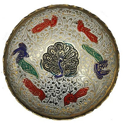 Beautiful Brass Dry Fruit Bowl Bidri Work Decorative