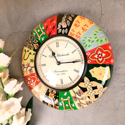 Wooden Wall Clock Multicolored - 12 inch