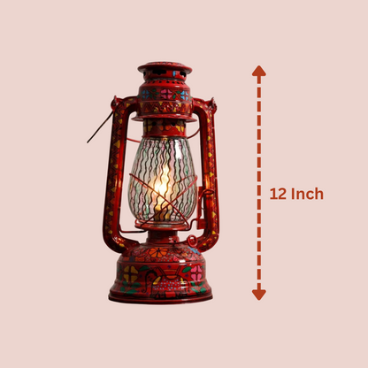 Beautiful Traditional Flower Painting Hanging Lalten/lantern With Electronic Holder
