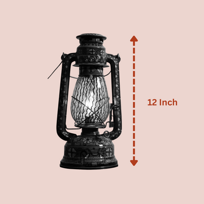 Beautiful Traditional Painting Hanging Lalten/lantern With Electronic Holder-Black