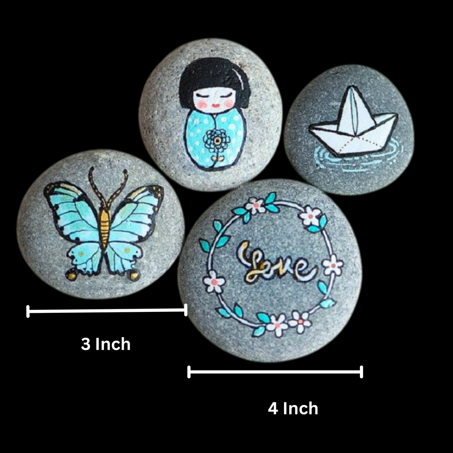 Beautiful Painting Stones Showpiece