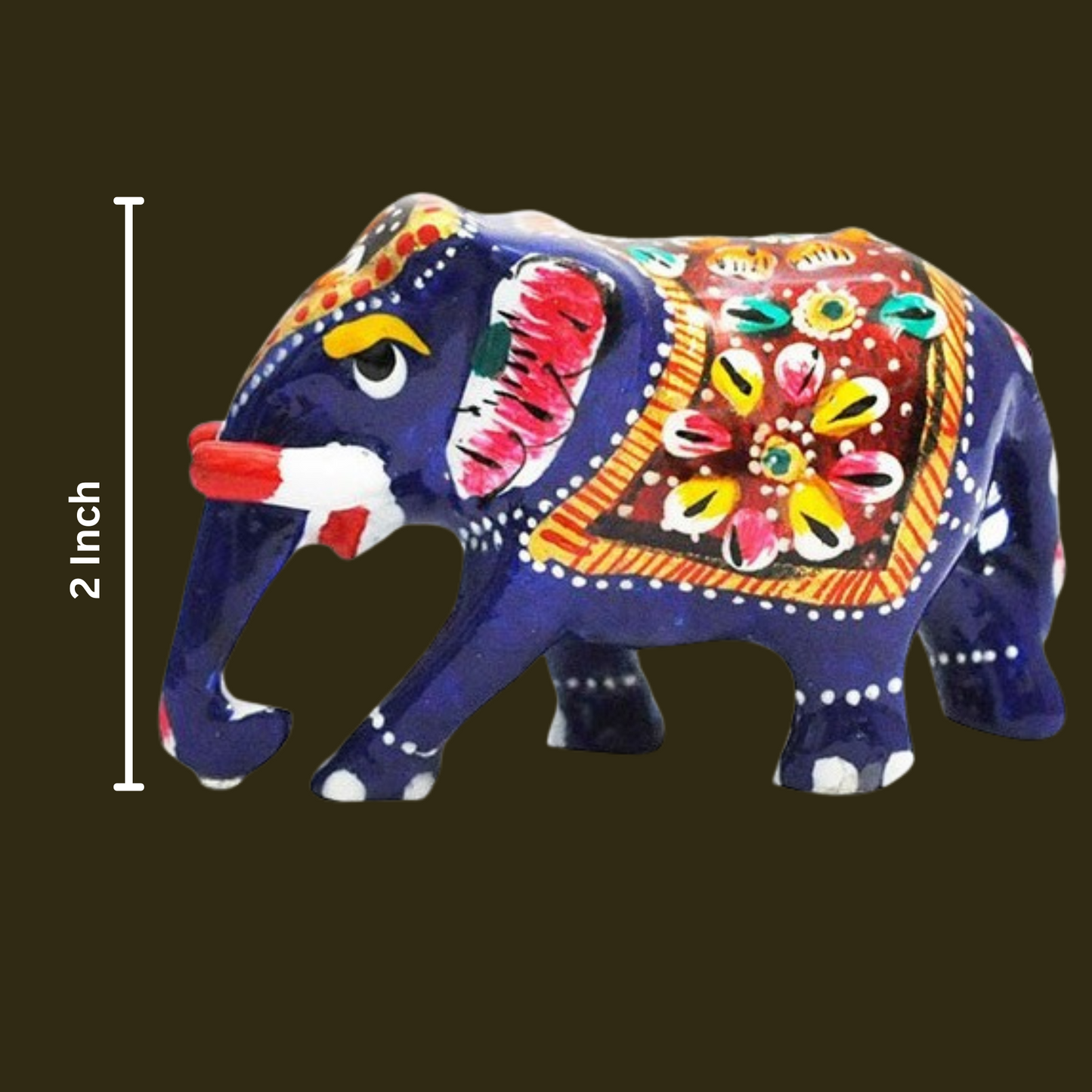 Beautiful Small metal Elephant Statue Trunk Down Showpiece - 1 Pair