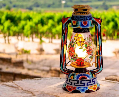 Beautiful Traditional Multicolor Hand-Painting Hanging Lacalten/lantern With Electronic Holder