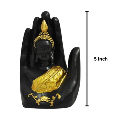 Buddha Idol Palm Polyresin Statue Showpiece For 5 Inch