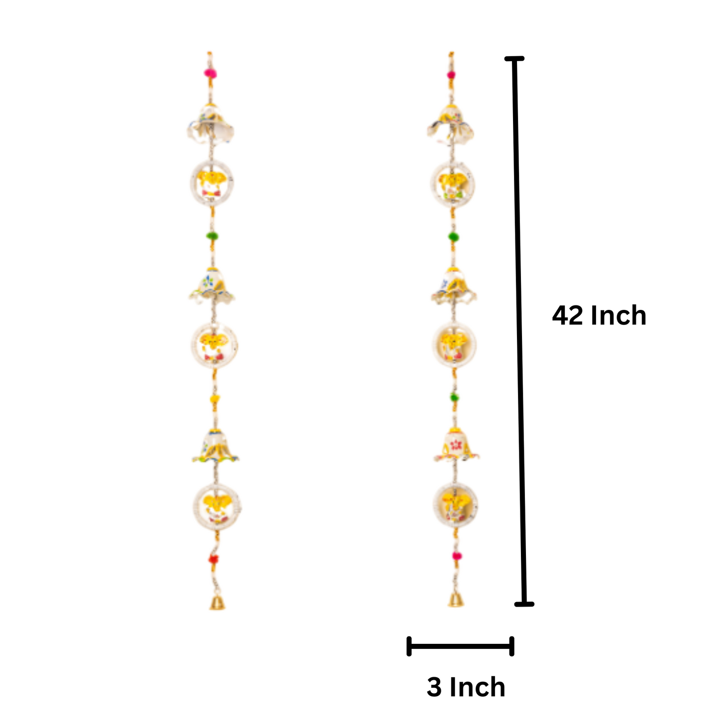 Elegant Ganesha Bell Wall Hanging set of 4 pc