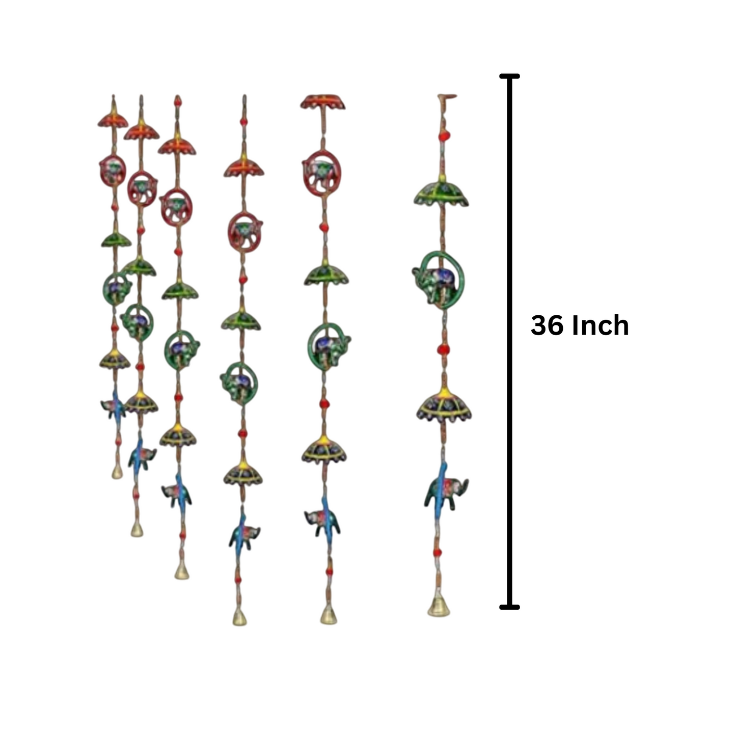 Elephant Chatri With Hangings Set of 4 pc