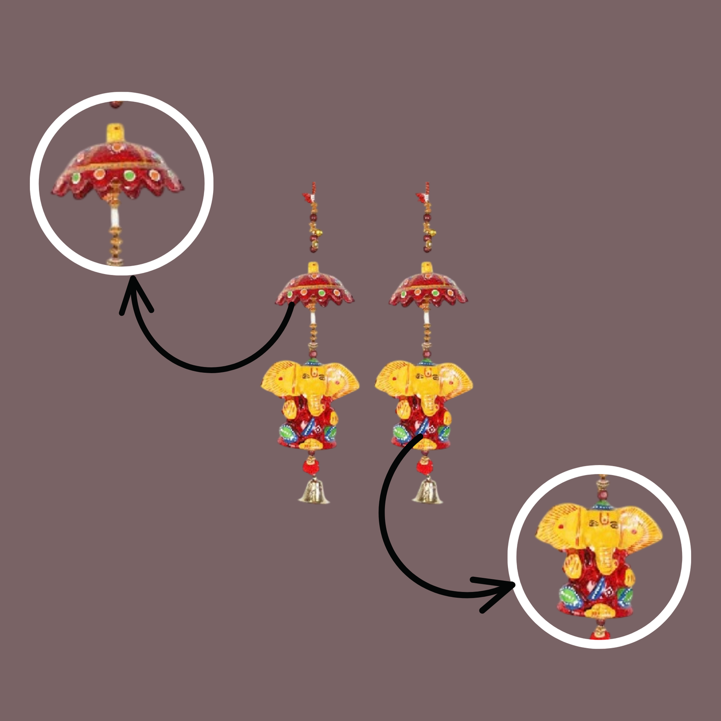 Ganesha Hangings Door For Main Door Home set of 4 pc