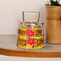 Hand Painted 3 Tier Steel Tiffin Box Yellow