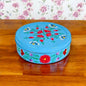 Hand Painted Spice Box With 7 Compartments-Blue