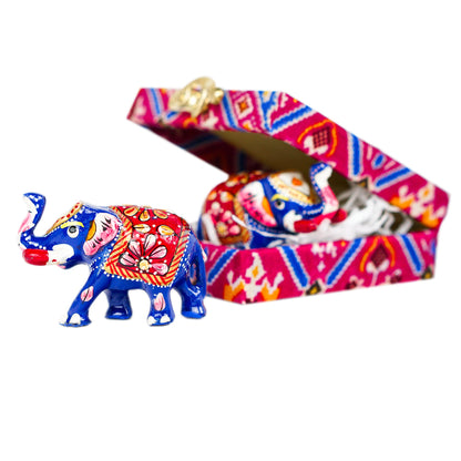 metal Elephant Animal Figurine Showpiece set of 2 Pc