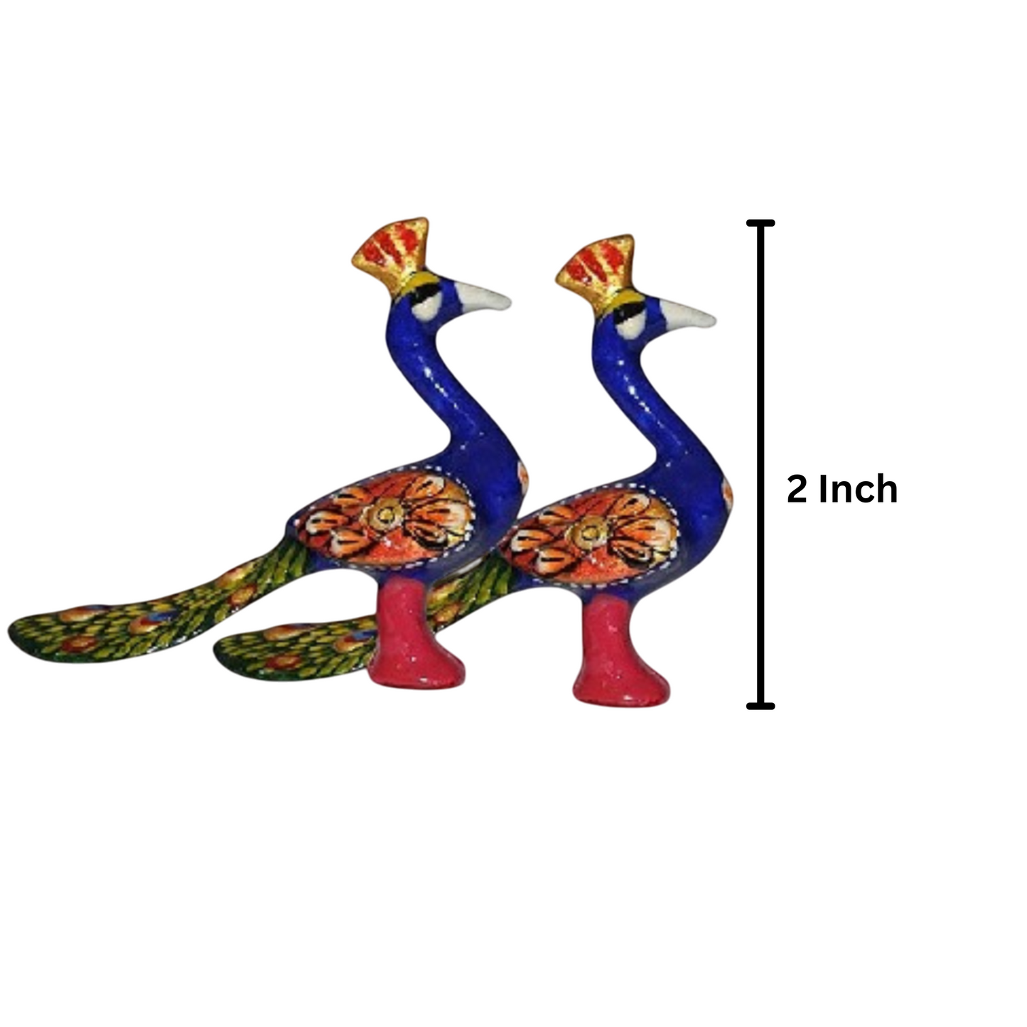 Matel Peacock Handmade Pair Gift - 2 inch