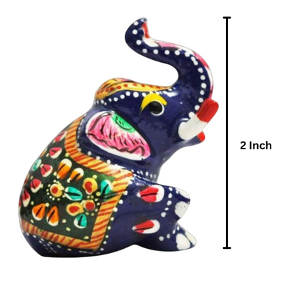 Matel Small Elephant Sitting For Showpiece