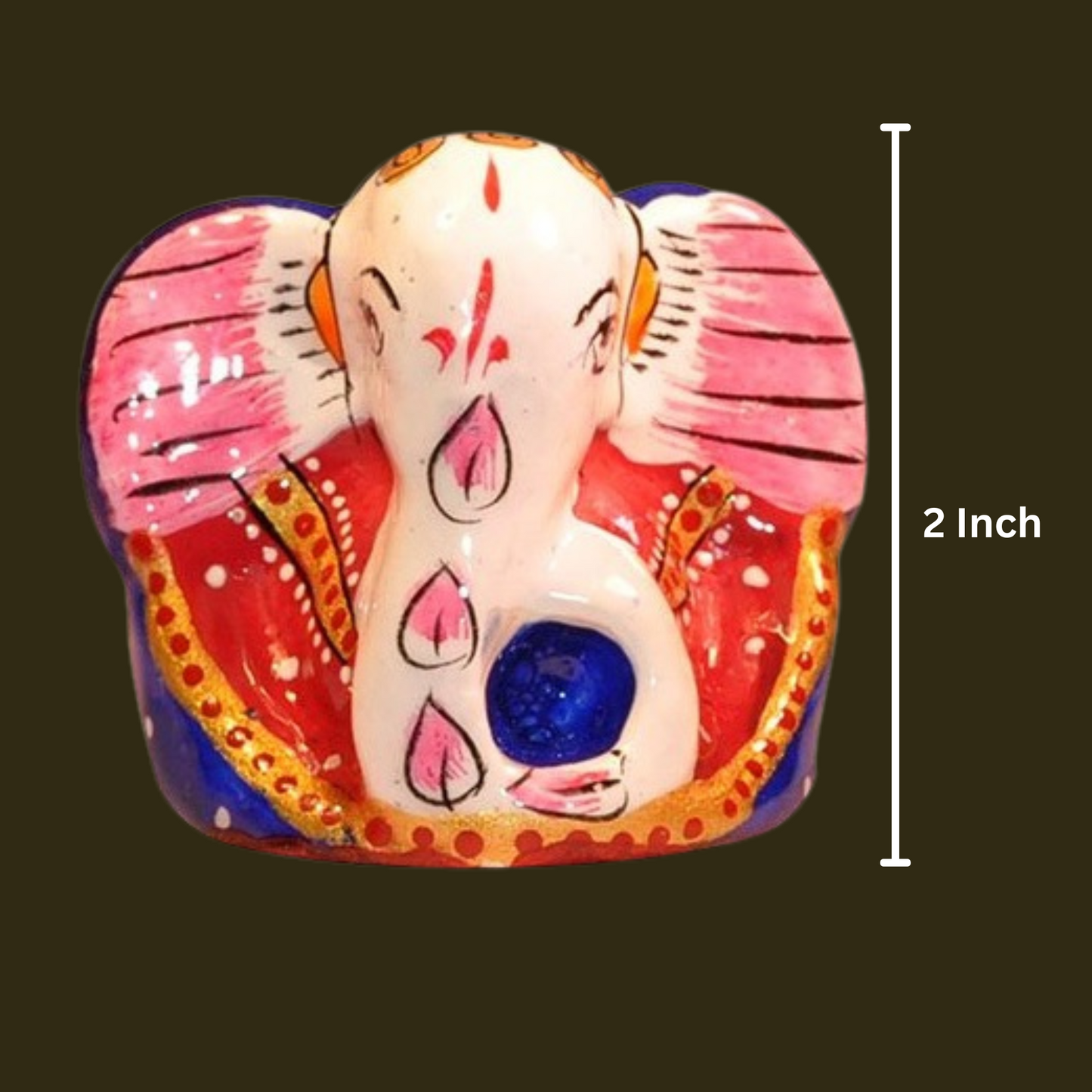 Metal Lord Ganesha Ji Idol Puja Gift / car dashboard - 2 Inch