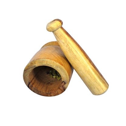 Wooden Natural Mortar And Pestle Okhali And Musal Set