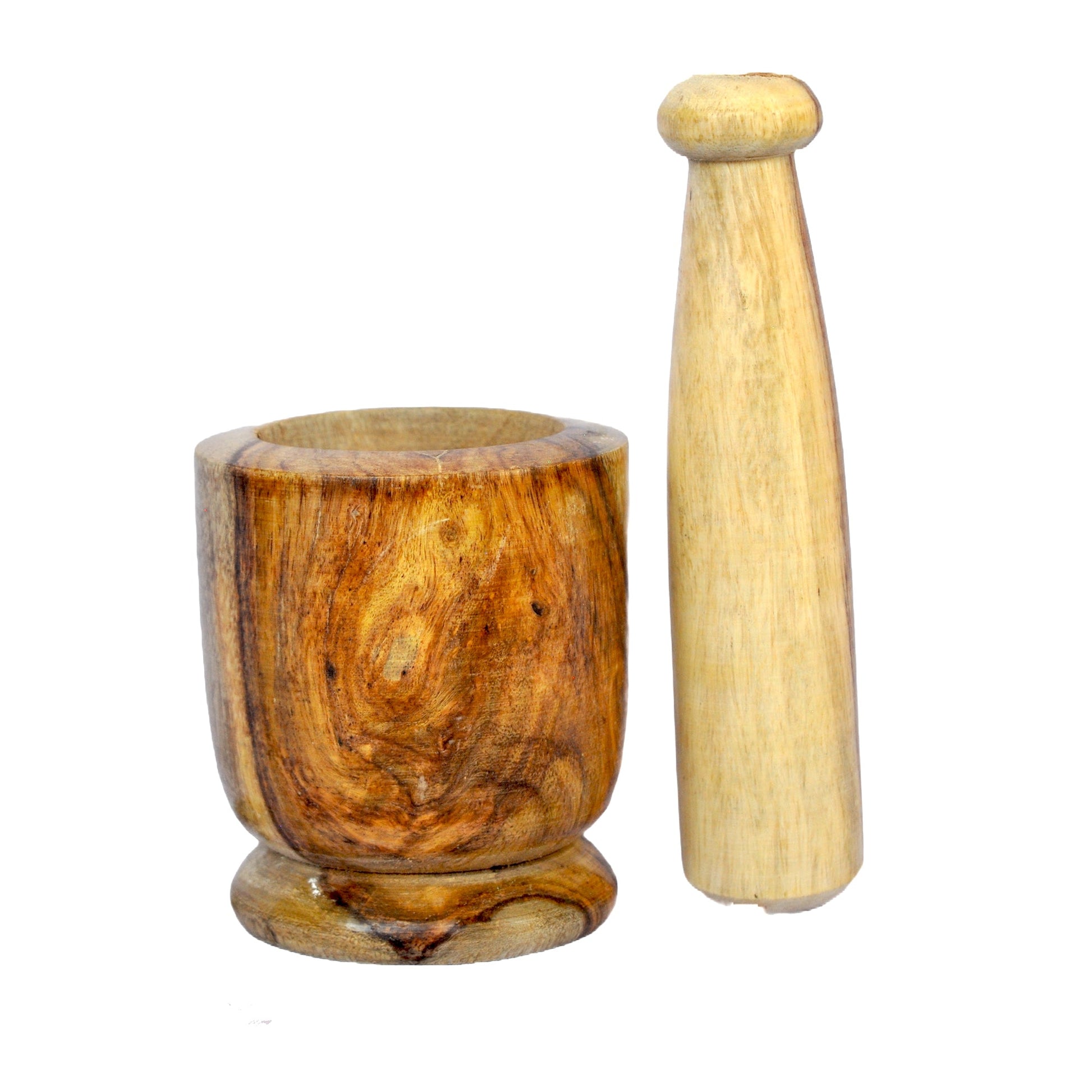 Wooden Natural Mortar And Pestle Okhali And Musal Set