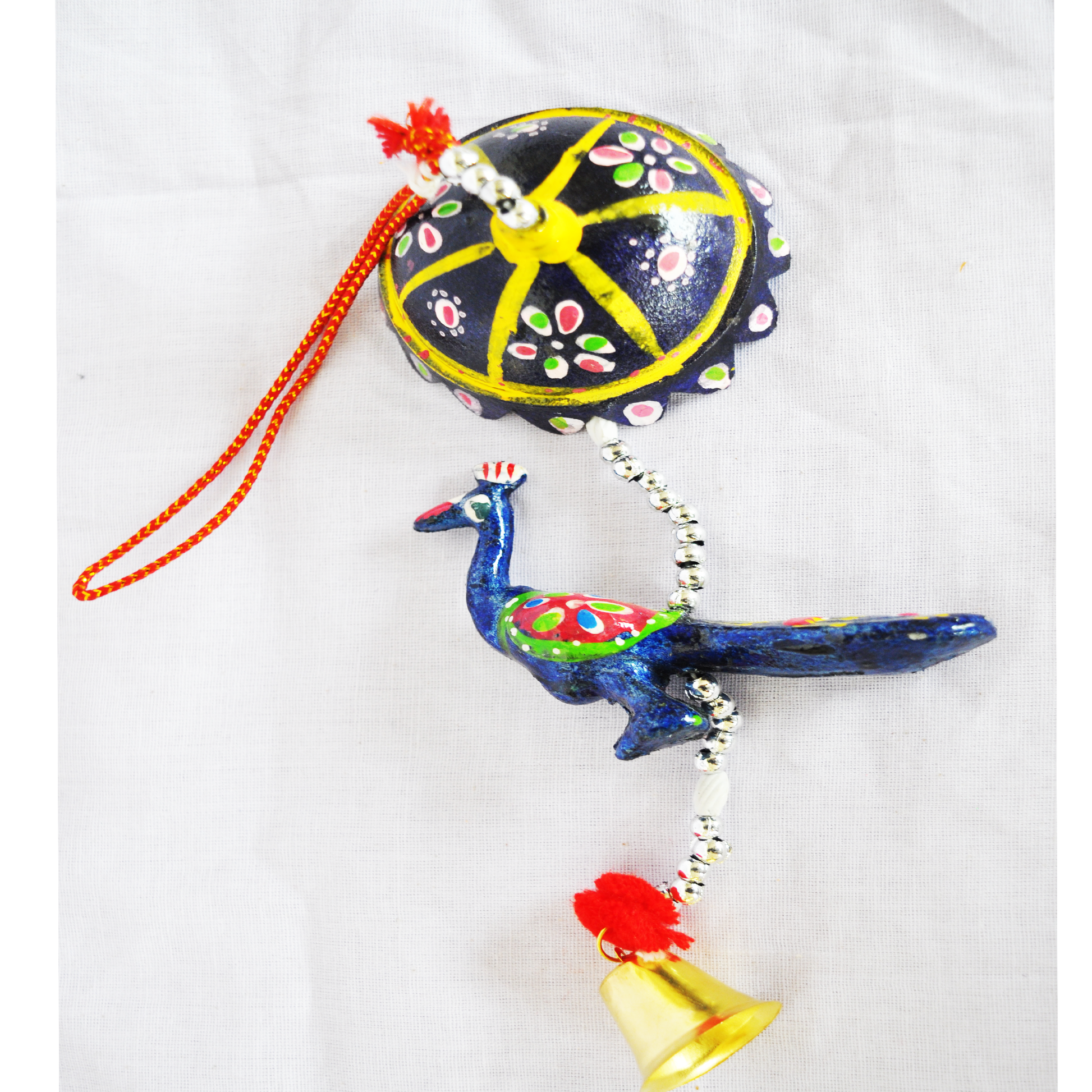 Peocock Hanging Jhoomer Dream Catcher Set of 10 pcs - Multicolour