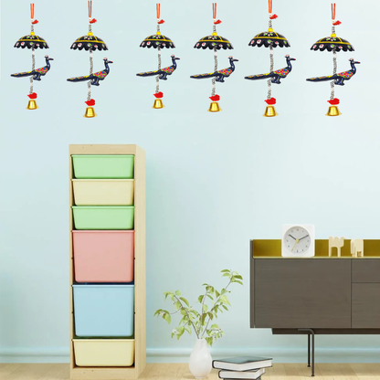 Peocock Hanging Jhoomer Dream Catcher Set of 10 pcs - Multicolour