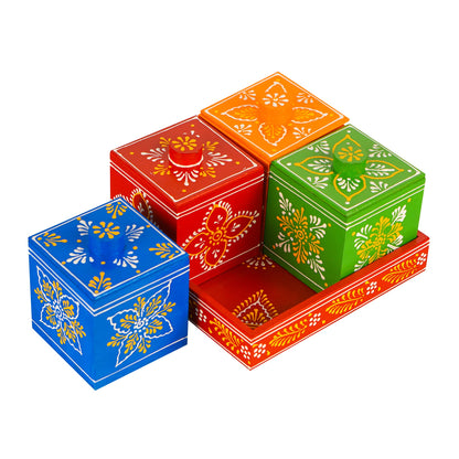 Revolving Dryfruit Art Decorative Serving Tray - Multicolour